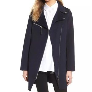 NWT Navy blue DEREK LAM 10 CROSBY Wool Peacoat